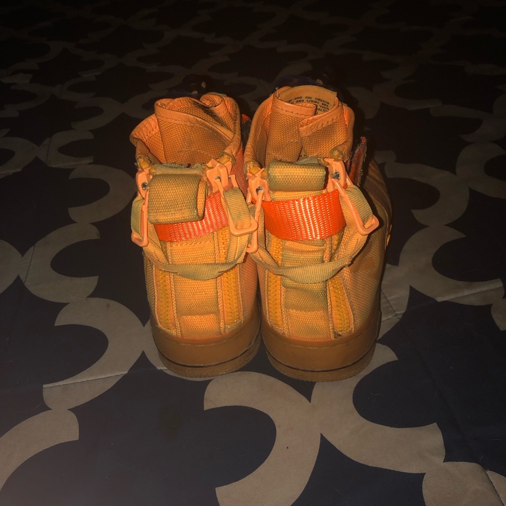 Nike Vibrant Orange Sneakers OBJ Airforce 1’s - Picture 5 of 6